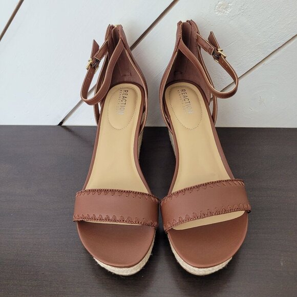 NEW Kenneth Cole Reaction Womens 10 Colton Wedge Sandals Ankle strap - Picture 3 of 9